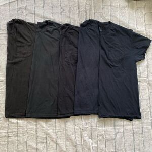Hanes men 2XL 5 bundle black short sleeve Crewneck t-shirts